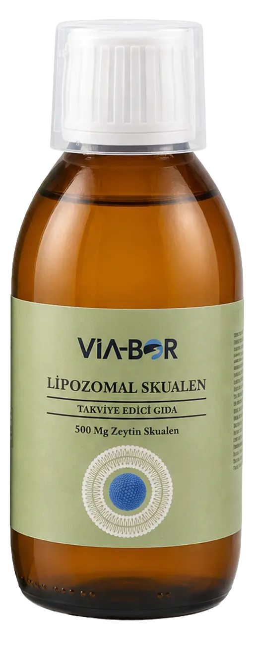 Amber cam şişede lipozomal skualen gıda takviyesi ürün görseli